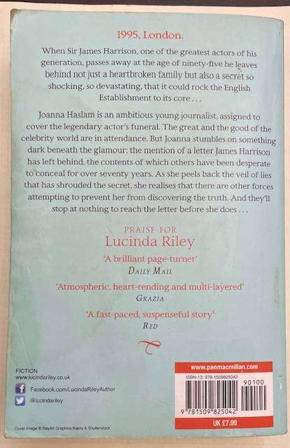 THE LOVE LETTER - LUCINDA RILEY - 612 pages -PAN BOOKS - Great read!  BESTSELLER!