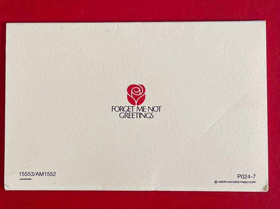 Vintage card - A New Address - Two birds and flowers - Forget me not -American Greetings Corp