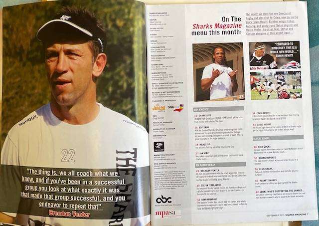 SHARKS - The official Magazine of the Sharks - September 2013 - 58 pages - Great condition - #Rugby