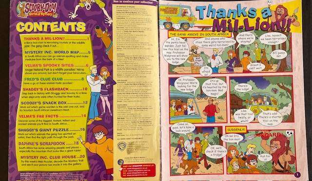 Vintage SCOOBY - DOO  World of Mystery Magazine # 19 SOUTH AFRICA - KNP - 2005 -DE AGOSTINI