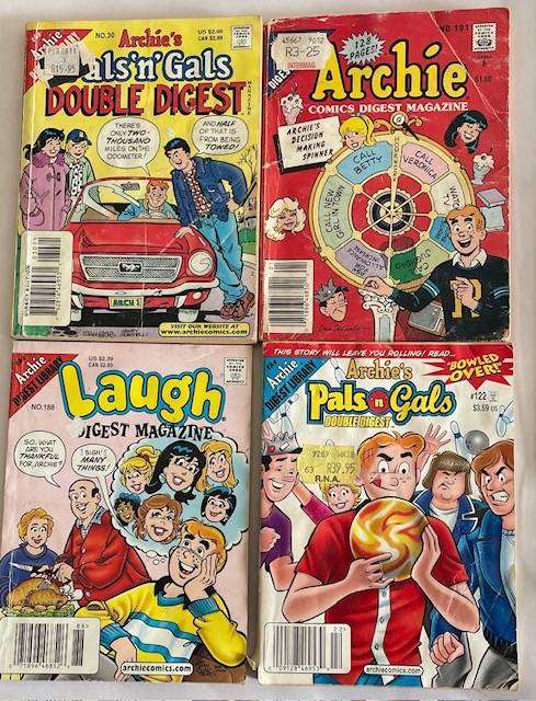 VINTAGE ARCHIE COMIC MAGAZINES  X4 - USED