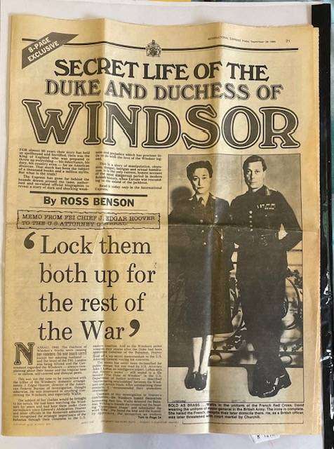 KING EDWARD VIII - THE SECRET LIFE OF THE DUKE AND DUCHESS OF WINDSOR - 8 page exclusive 1990