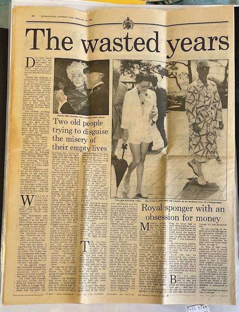 KING EDWARD VIII - THE SECRET LIFE OF THE DUKE AND DUCHESS OF WINDSOR - 8 page exclusive 1990