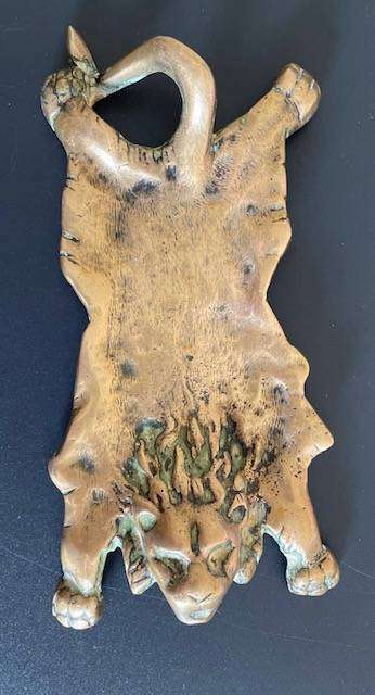 Vintage Lion Pelt Solid Brass Ashtray or Trinket Bowl