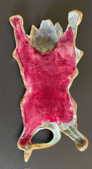 Vintage Lion Pelt Solid Brass Ashtray or Trinket Bowl