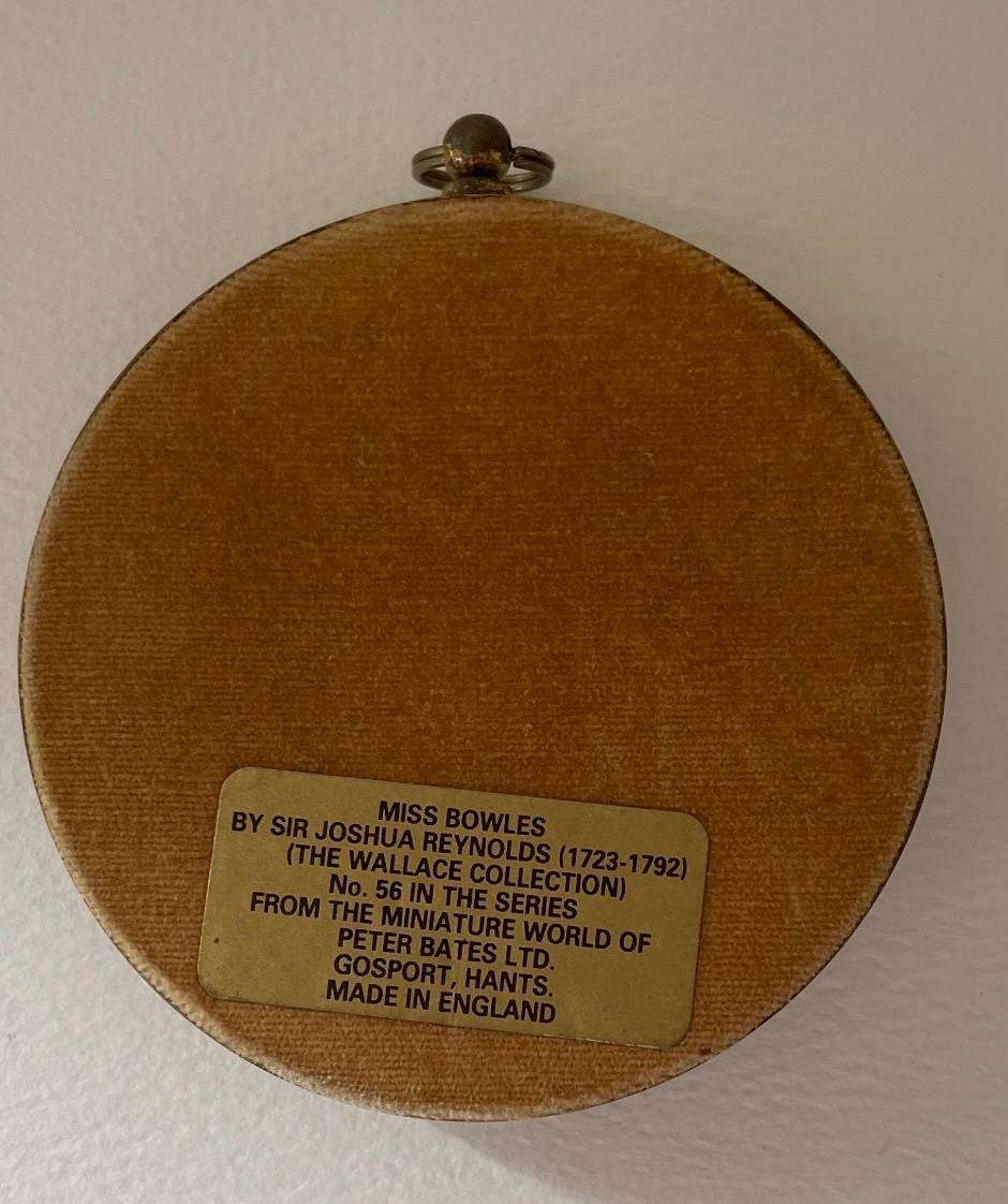 Miss. Bowles - No. 56 in the Miniature world of Peter Bates. Sir Joshua Reynolds The Wallace collect