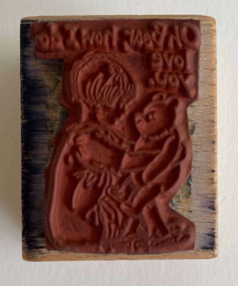 Vintage Winnie the Pooh Rubber Stamp - Disney - "OH BEAR, HOW I DO LOVE YOU." All Night Media #723D