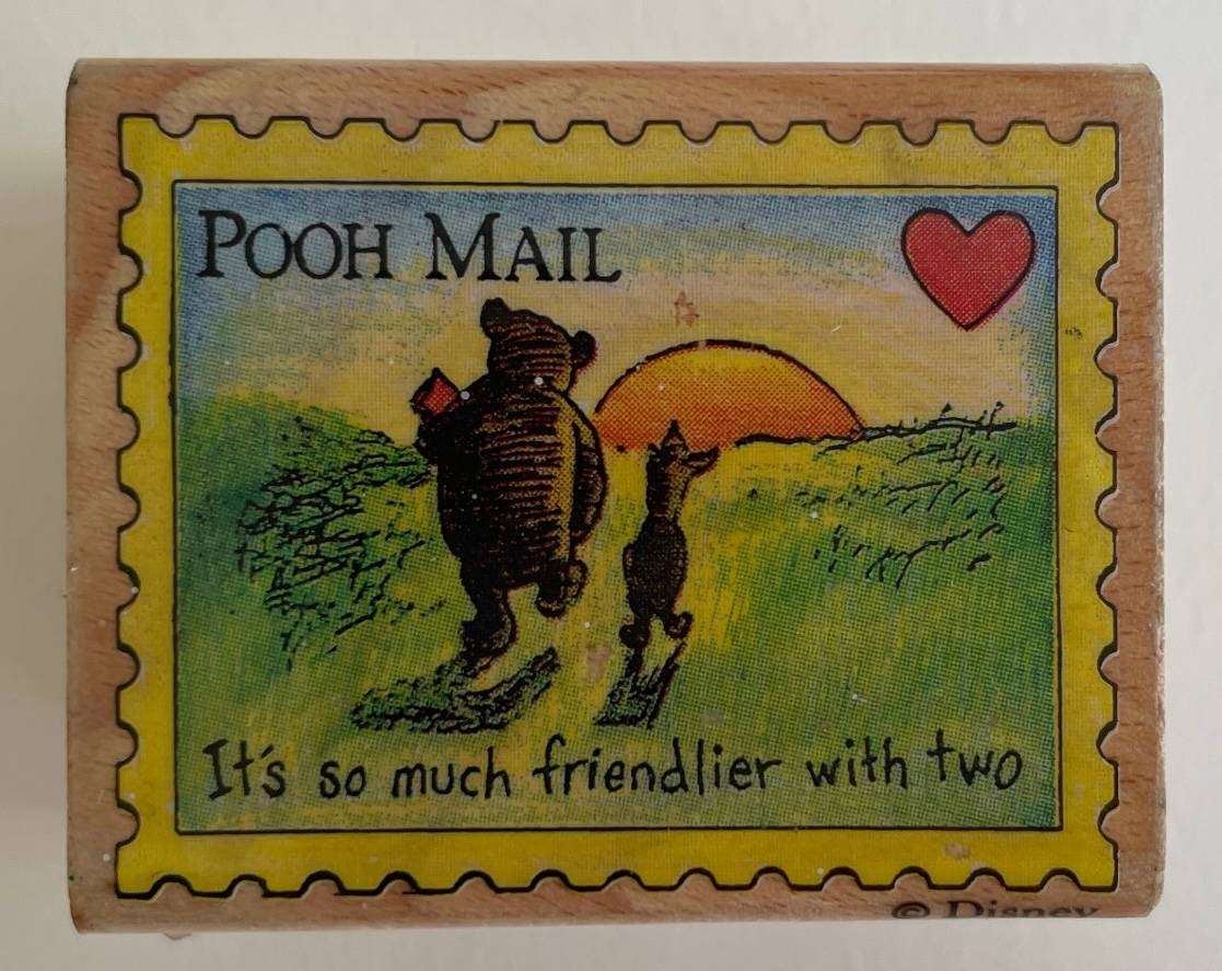 Vintage Winnie the Pooh Rubber Stamp - "Pooh Mail" - Walt Disney - All Night Media #735E