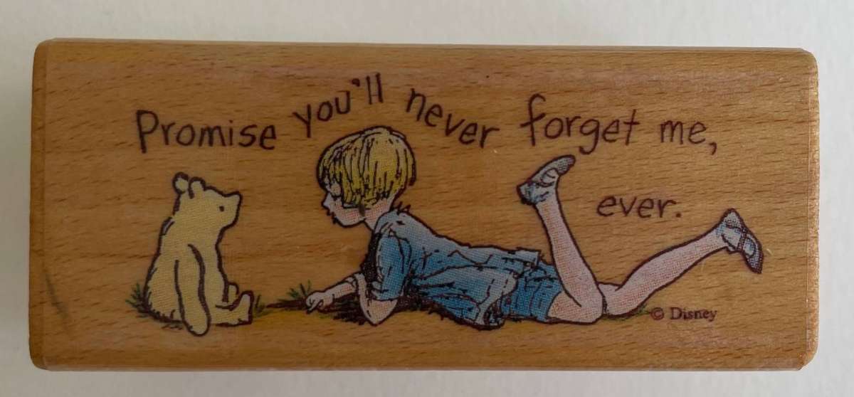 Vintage Winnie the Pooh Rubber Stamp - "Promise" Walt Disney - All Night Media # 739E