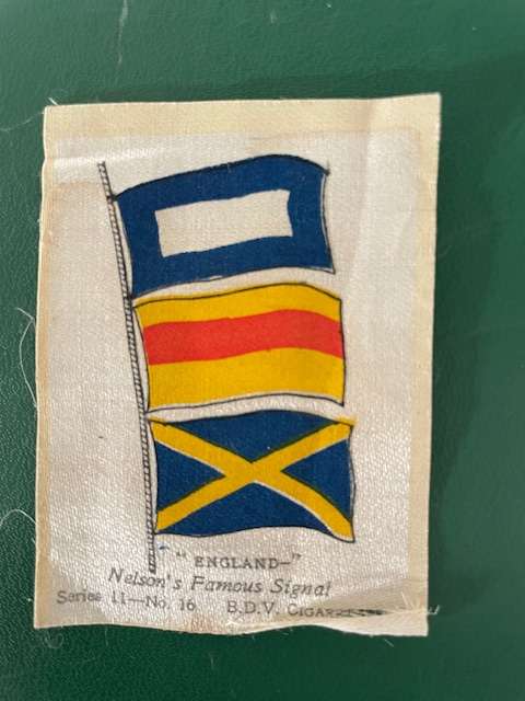 Silk Cigarette Card - Nelson's Special Signal. BDS 1914 - 1918  and Lord Nelson's Prayer