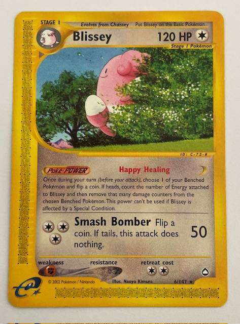 Pokémon TCG - BLISSEY -2002 - 61/147 - RARE - AQUAPOLIS-  NM