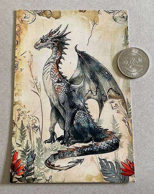DRAGON Art Card - blank on reverse with a MAGIC Game Co Token - standard Postcard size.9