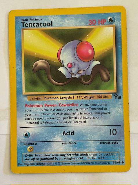 Pokémon TCG - TENTACOOL - 1999 FOSSIL - 56/62 -  NM