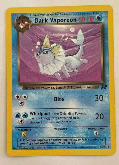 Pokémon TCG - DARK VAPOREAN - 2000 - 45/82 - UC -  NM