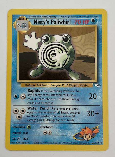 Pokémon TCG - MISTYS POLYWHIRL - 2001 - 53/132 - UC  -  NM