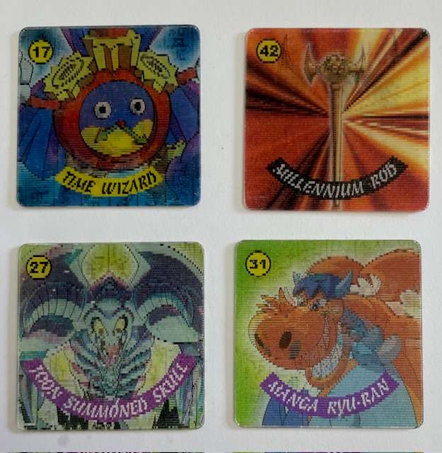 Yu-Gi-Oh Hologram TV cards - Simba 1996,  Four cards