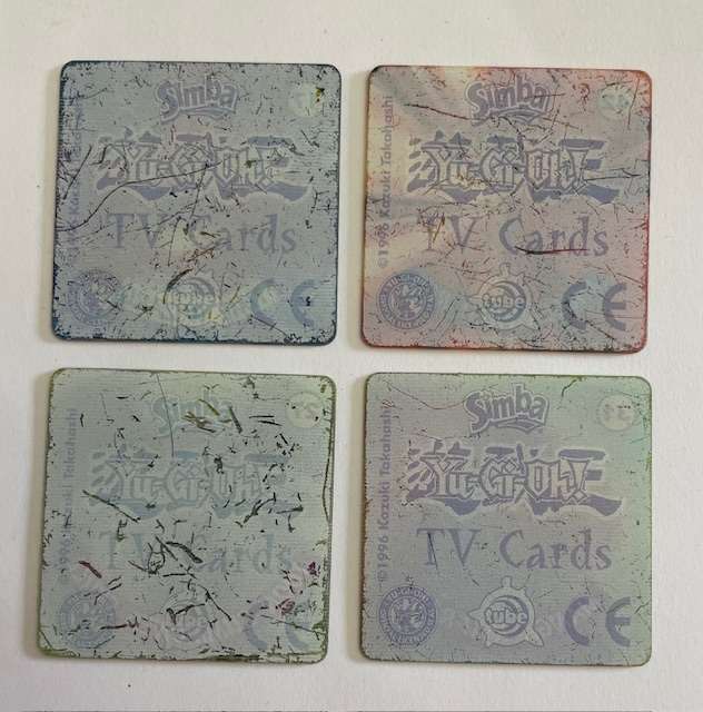 Yu-Gi-Oh Hologram TV cards - Simba 1996,  Four cards
