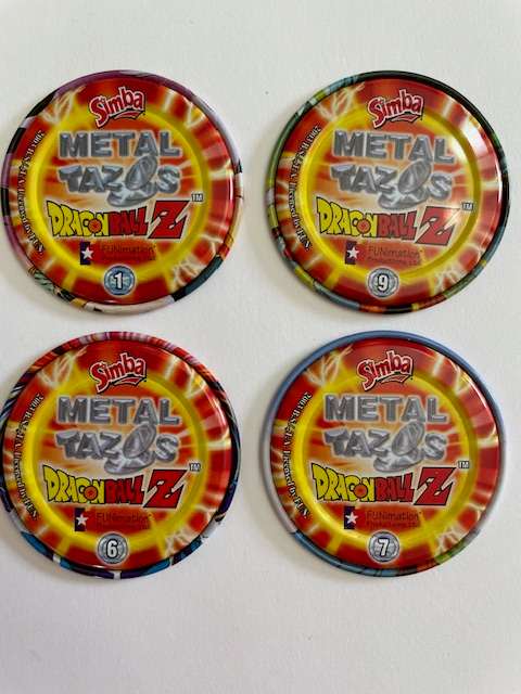 Metal Dragon Ball Z Tazo's - Simba - No's 1, 9, 6 and 7