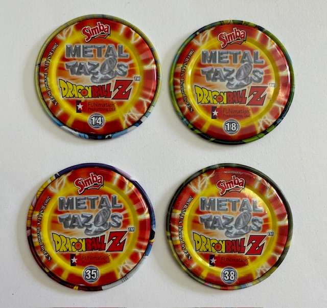 Metal Dragon Ball Z Tazo's - Simba - No's 14, 18, 35 and 38