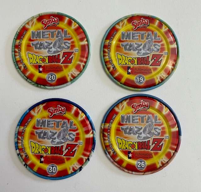 Metal Dragon Ball Z Tazo's - Simba - No's 1, 30, 33 and 32