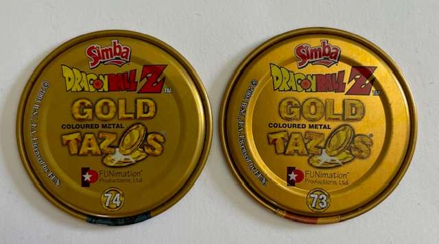 GOLD Metal Dragon Ball Z Tazo's - Simba - No's 73 and 74