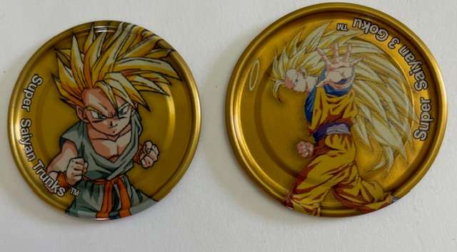 GOLD Metal Dragon Ball Z Tazo's - Simba - No's 65 and 75