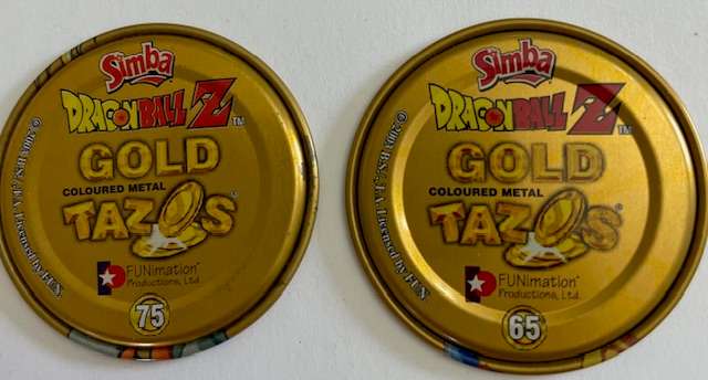 GOLD Metal Dragon Ball Z Tazo's - Simba - No's 65 and 75