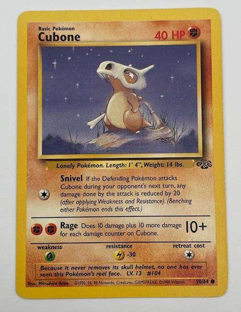 Pokémon TCG - CUBONE -1999 - 50/64 - NM -  GREAT COLLECTIBLE!
