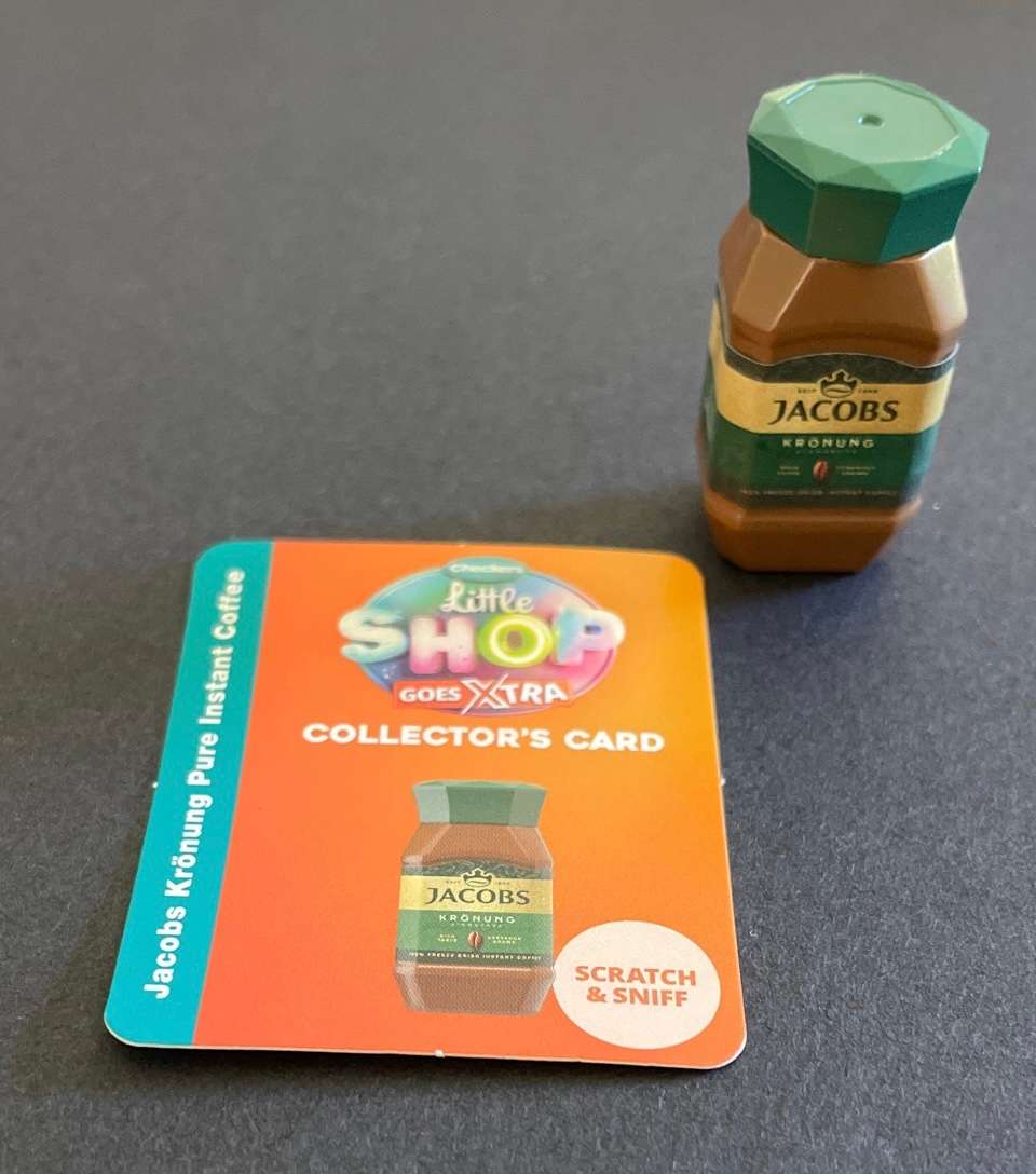 Checkers mini's 2024 - JACOB'S COFFEE - Scratch and smell - and card.