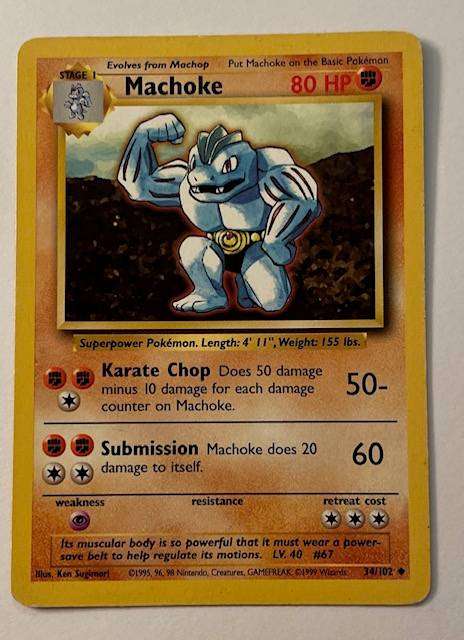 Pokémon TCG - MACHOKE - 1999 - 34/102 - UC - LP