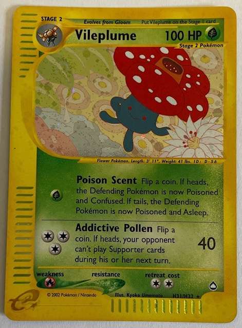 Pokémon TCG -  VILEPLUME - Hologram - RARE - 2002 H31/H32