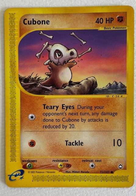 Pokémon Trading Cards - 2002 - CUBONE 72/147 AND MAROWAK 54/147
