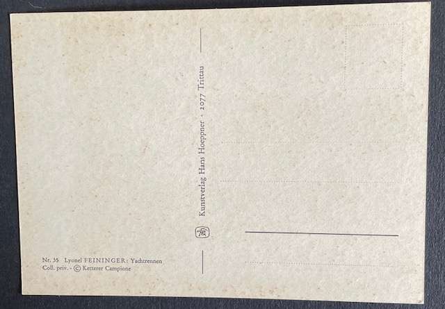 Vintage Art Postcard - Yachtrennen - Lyonel Fenninger - Trittau No.35