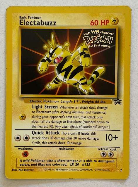 Pokémon Trading Card - 1999 - ELECTABUZZ #2 PROMO CARD