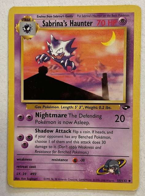 Pokémon Trading Card - 1999-2000 - SABRINAS HAUNTER UNCOMMON 55/132 MP