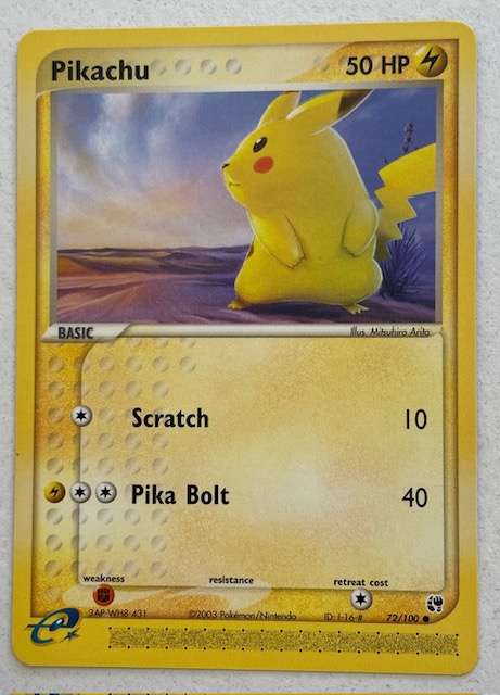 Pokémon Trading Card - 2003 -PIKACHU - 72/100 LP. GREAT CONDITION!