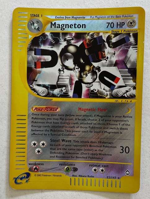 Pokémon Trading Card - 2002- MAGNETON REV HOLO RARE 22/147 LP