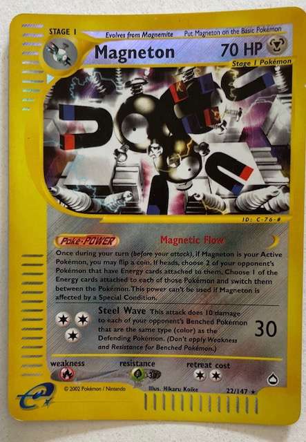 Pokémon Trading Card - 2002- MAGNETON REV HOLO RARE 22/147 LP