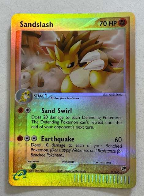 Pokémon Trading Card - 2003 - SANDSLASH 21/100 REV HOLO RARE MP