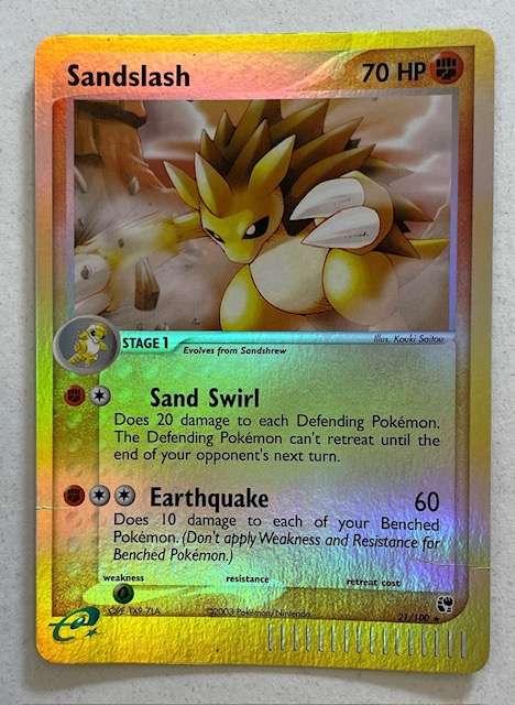 Pokémon Trading Card - 2003 - SANDSLASH 21/100 REV HOLO RARE MP