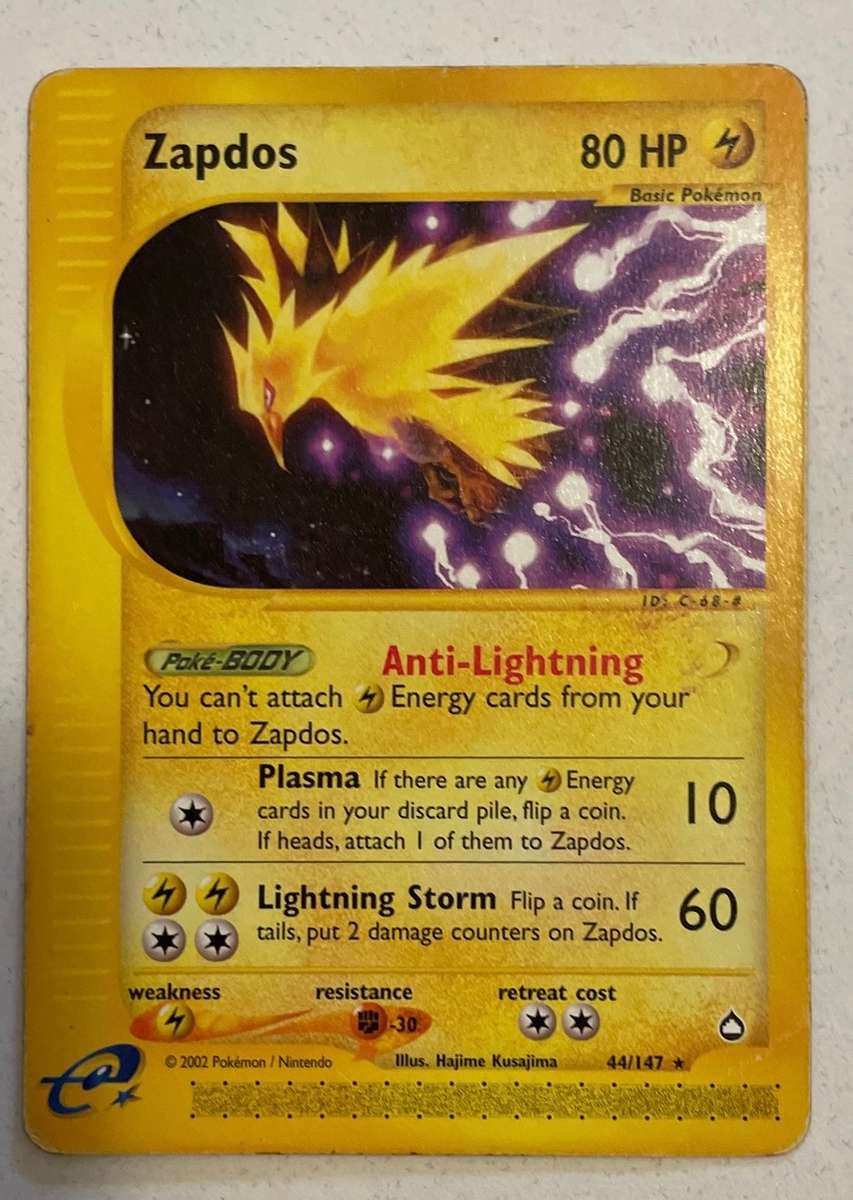 Pokémon Trading Card - 2002 - ZAPDOS - 44/147 RARE LP