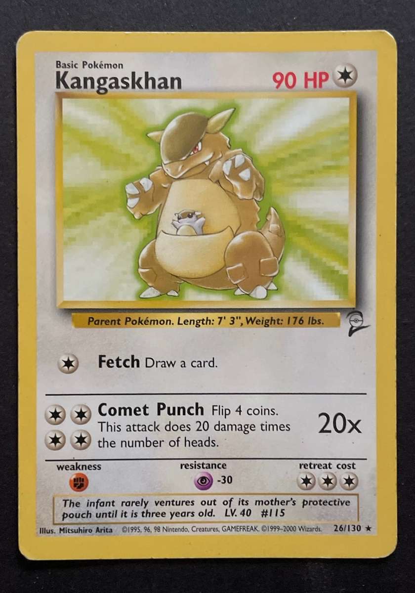 Pokémon Trading Card - 1999-2000 - KANGASKHAN - 2ND EDITION - 26/130 RARE  NON HOLO- MP