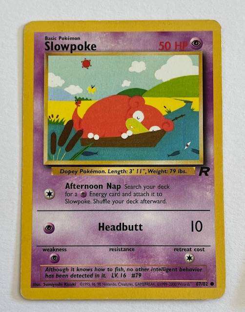 Pokémon TCG - SLOWPOKE - 67/82 - 2000 - TEAM ROCKET - LP NM