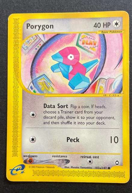 Pokémon Trading Cards x 4 CATERPIE 53/75, CORPISH 52/97, WAILMER 83/100. PORYGON 103a/147