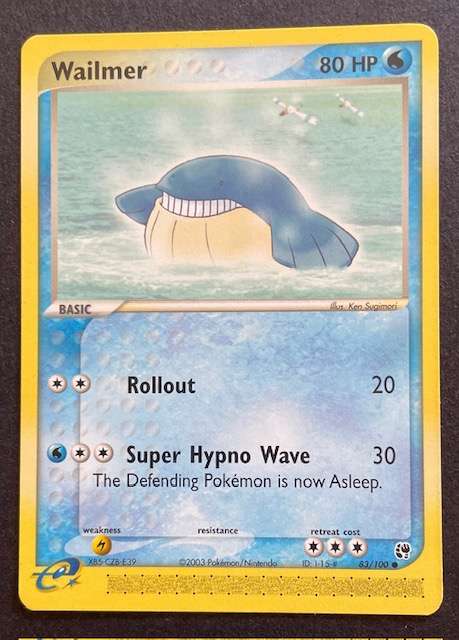 Pokémon Trading Cards x 4 CATERPIE 53/75, CORPISH 52/97, WAILMER 83/100. PORYGON 103a/147