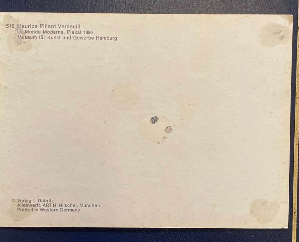 VINTAGE ART POSTCARD - LE MONDE MODERNE PAINTED 1896