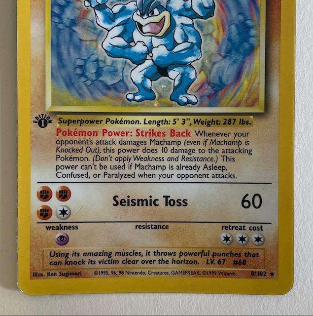 Pokémon Trading Card - MACHAMP HOLO 1999 1ST EDITION - 8/102