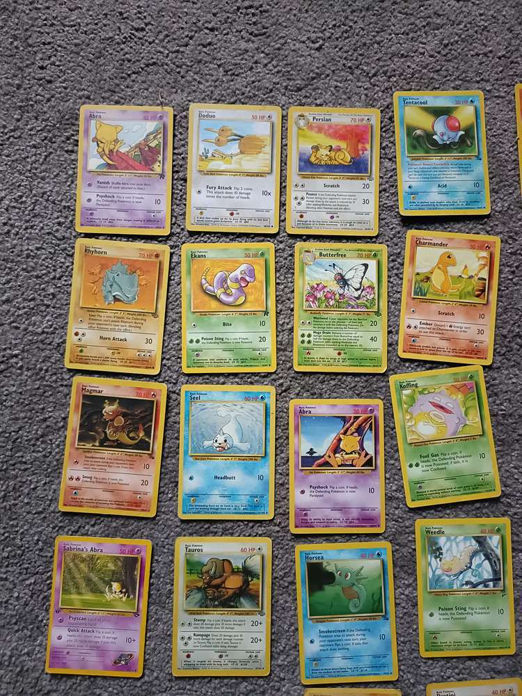 1999 Pokemon Cards, Box Of Tazos & Yugioh TV Cards