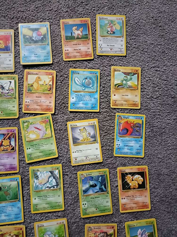 1999 Pokemon Cards, Box Of Tazos & Yugioh TV Cards