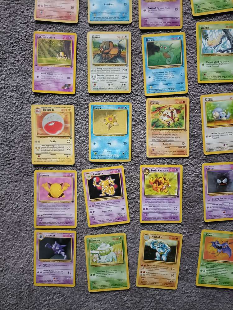 1999 Pokemon Cards, Box Of Tazos & Yugioh TV Cards